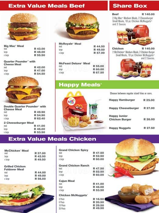 McDonald's Menu, Menu for McDonald's, Boksburg, Johannesburg - Zomato SA