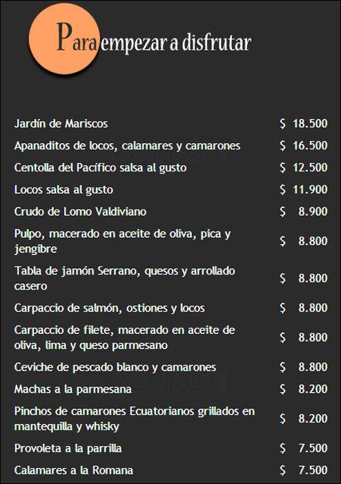 Giratorio Menu,Menú para Giratorio, Providencia, Santiago 