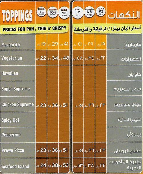 Pizza Hut Delivery Menu, Menu for Pizza Hut Delivery, Al Gharafa, Doha