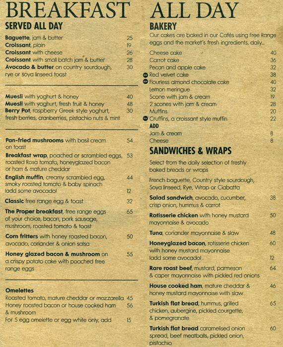 Woolworths Menu