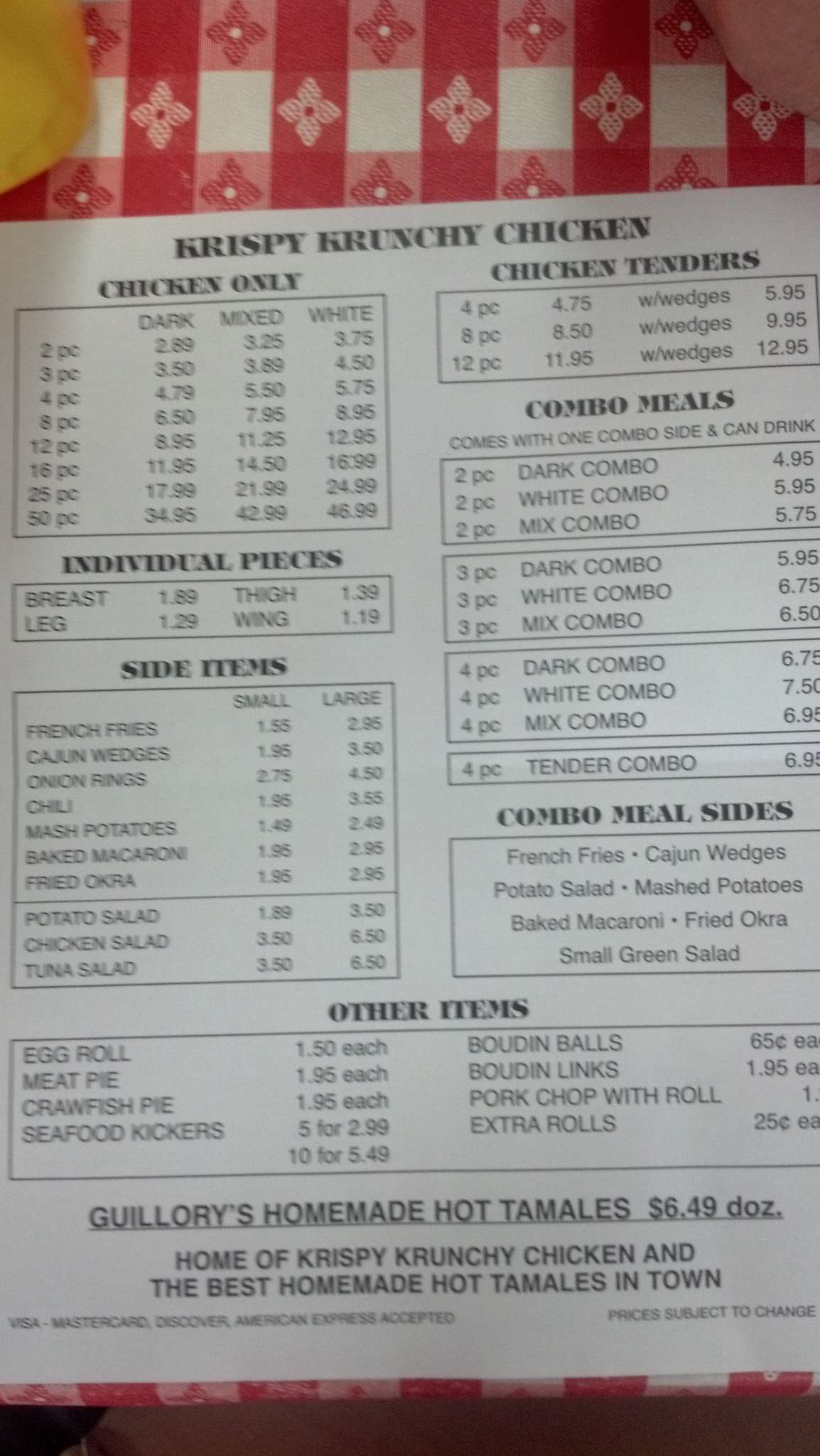Guillory's Deli and Tamales Menu Zomato United States