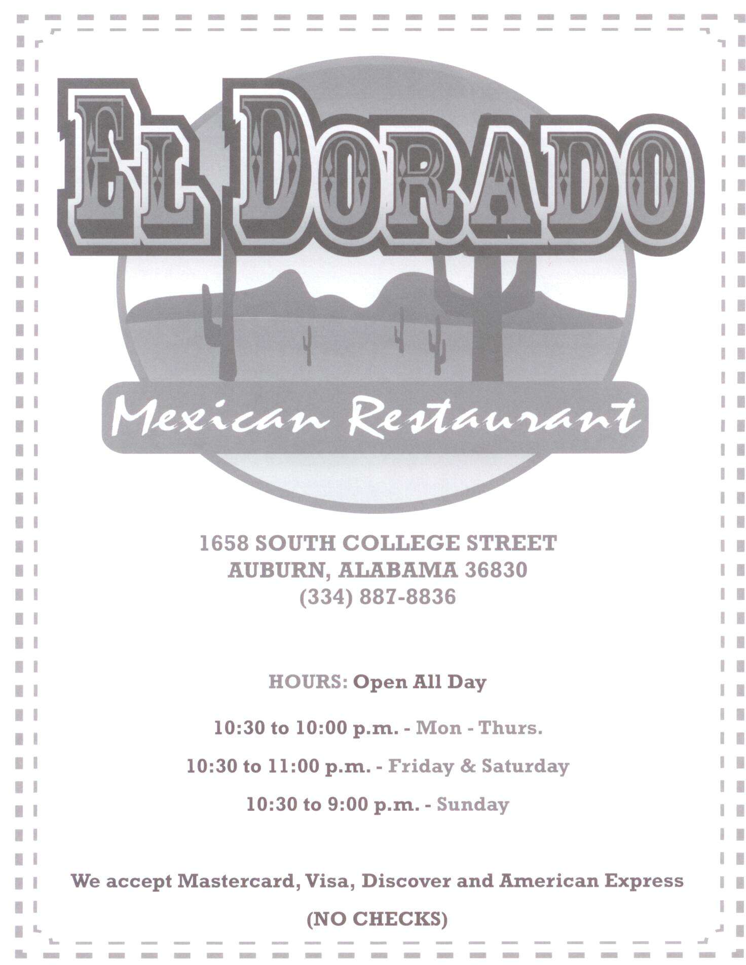El Dorado Menu, Menu for El Dorado, Auburn, Auburn Zomato United States