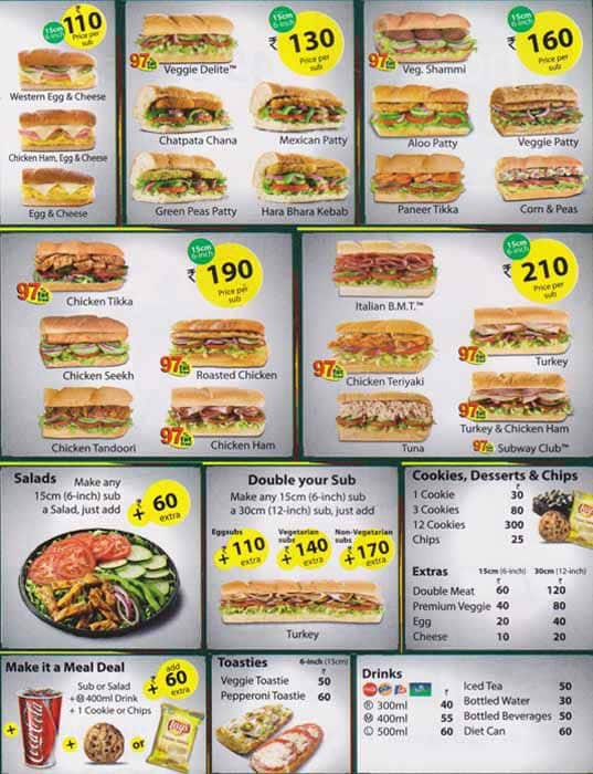 Subway Philippines Menu And Prices