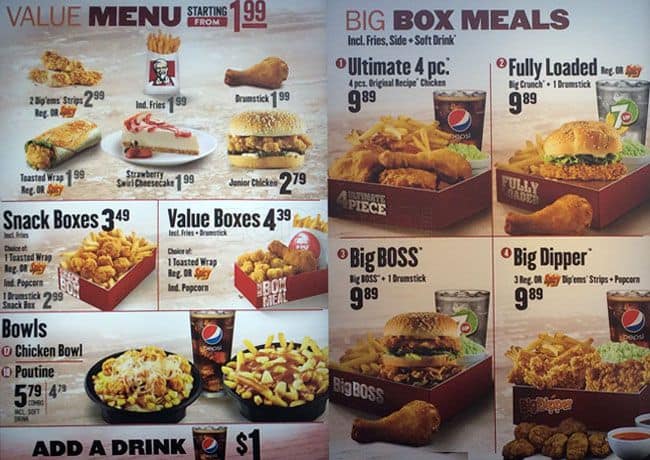 KFC Menu, Menu for KFC, Runnymede, Toronto - Urbanspoon/Zomato