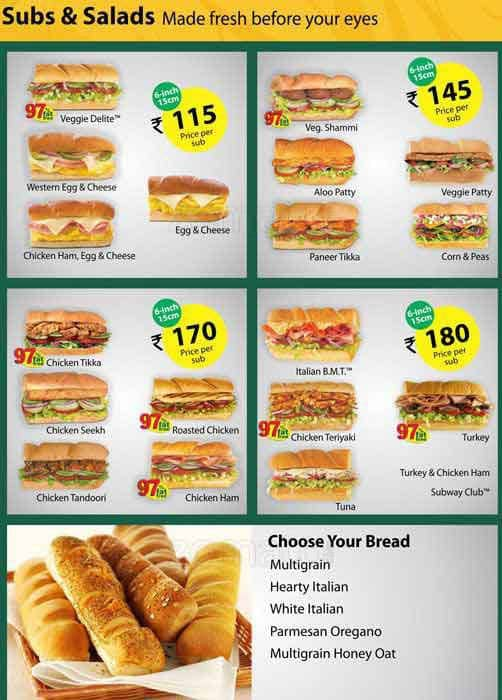 Subway Menu, Menu for Subway, Kothrud, Pune - Zomato