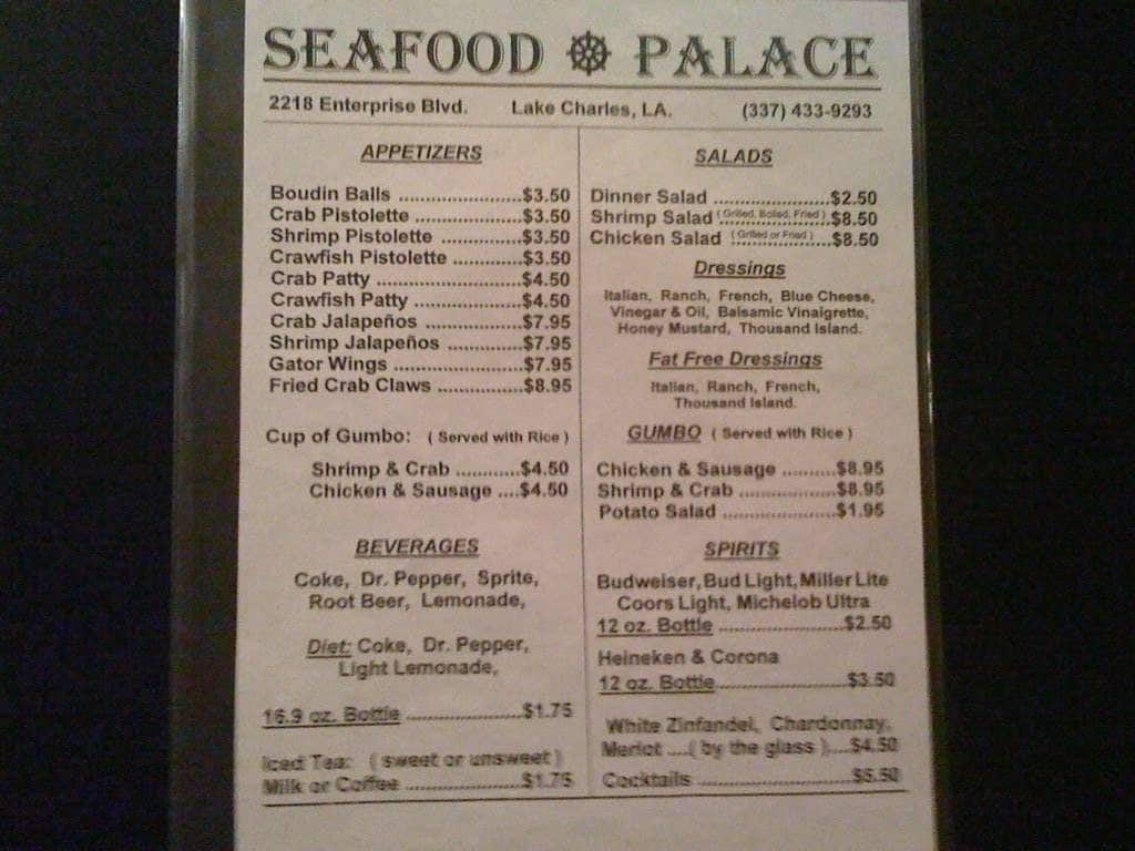 Seafood Palace Menu Menu For Seafood Palace Lake Charles Lake Charles Zomato United States